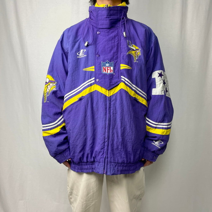 90年代 NFL PRO LINE LOGO ATHLETIC 中綿 ナイロンジャケット ミネソタ