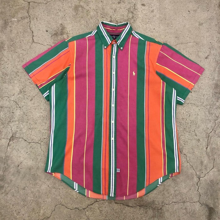 90s polo ralph lauren strip BD ss shirt | Vintage.City 古着屋、古着コーデ情報を発信