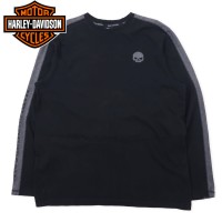 HARLEY DAVIDSON ロングスリーブTシャツ XL ブラック コットン バックロゴプリント 袖ロゴ サイドライン スカル ビッグサイズ | Vintage.City 古着屋、古着コーデ情報を発信