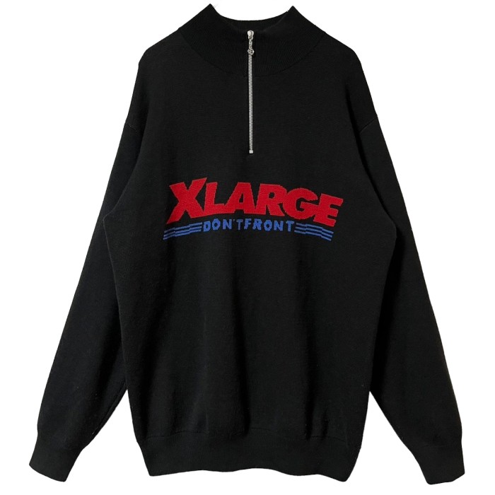XLARGE エクストララージ ニットセーター XL ハーフジップ センターロゴ | Vintage.City 古着屋、古着コーデ情報を発信