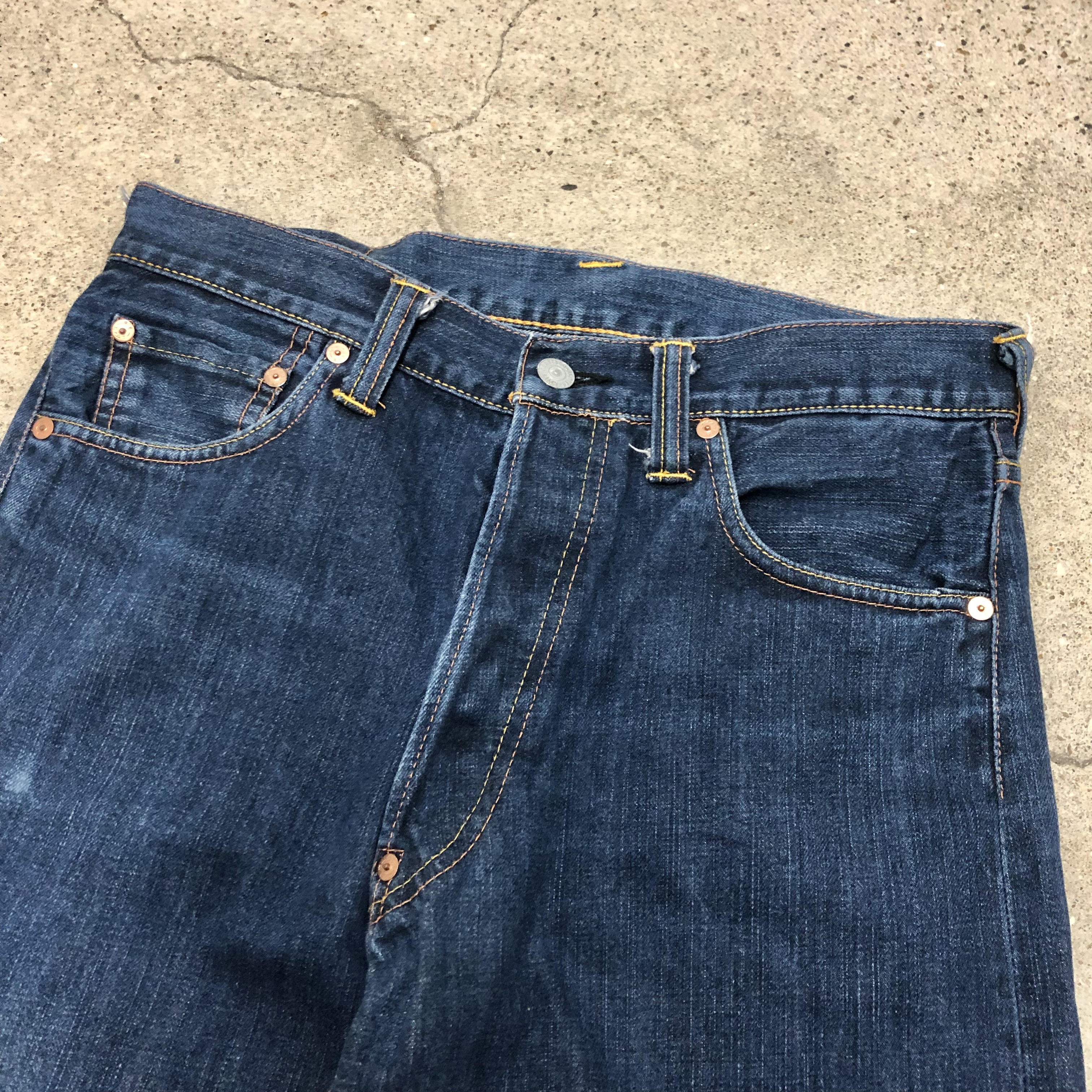 EVISU2000No.3Denim pantsW31L36デニムパンツカモメペイントイエロー