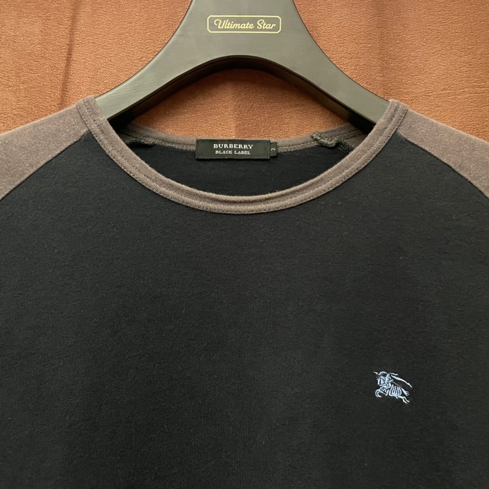 MADE IN JAPAN製 BURBERRY BLACK LABEL 半袖ラグランTシャツ ブラック×グレー 2サイズ | Vintage.City 빈티지숍, 빈티지 코디 정보