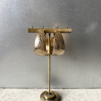 Vintage 80s France textured gold hoop pierces レトロ フランス ヴィンテージ アクセサリー テクスチャー ゴールド フープ ピアス | Vintage.City 빈티지숍, 빈티지 코디 정보