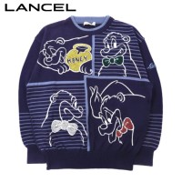 LANCEL ニットセーター L ネイビー アクリル キャラクター刺繍 90年代 日本製 | Vintage.City 古着屋、古着コーデ情報を発信