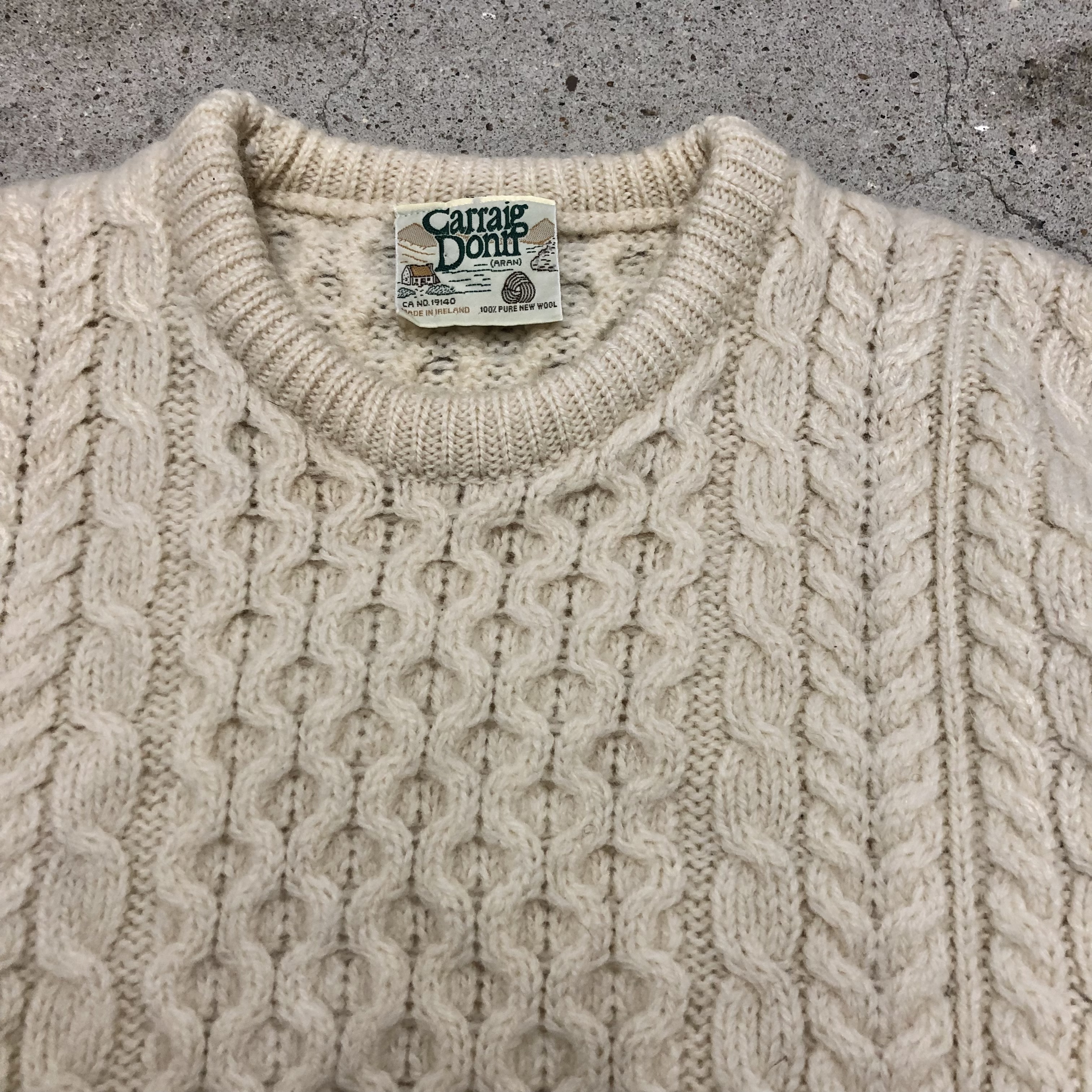 80s～CARRAIGDONNfisherman's sweaterLIRELAND製フィッシャーマン