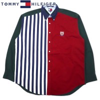 TOMMY HILFIGER 90年代 クレイジーパターン ボタンダウンシャツ XL マルチカラー コットン ワンポイントロゴ刺繍 ビッグサイズ | Vintage.City 古着屋、古着コーデ情報を発信