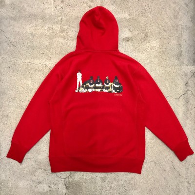 00s OLD STUSSY/Soccer player Hoodie/紺タグ/L/サッカー選手プリント