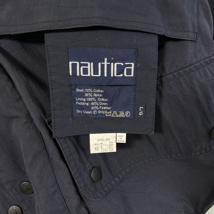 NAUTICA ノーティカ ダウンジャケット L リバーシブル 刺繍ロゴ 90s