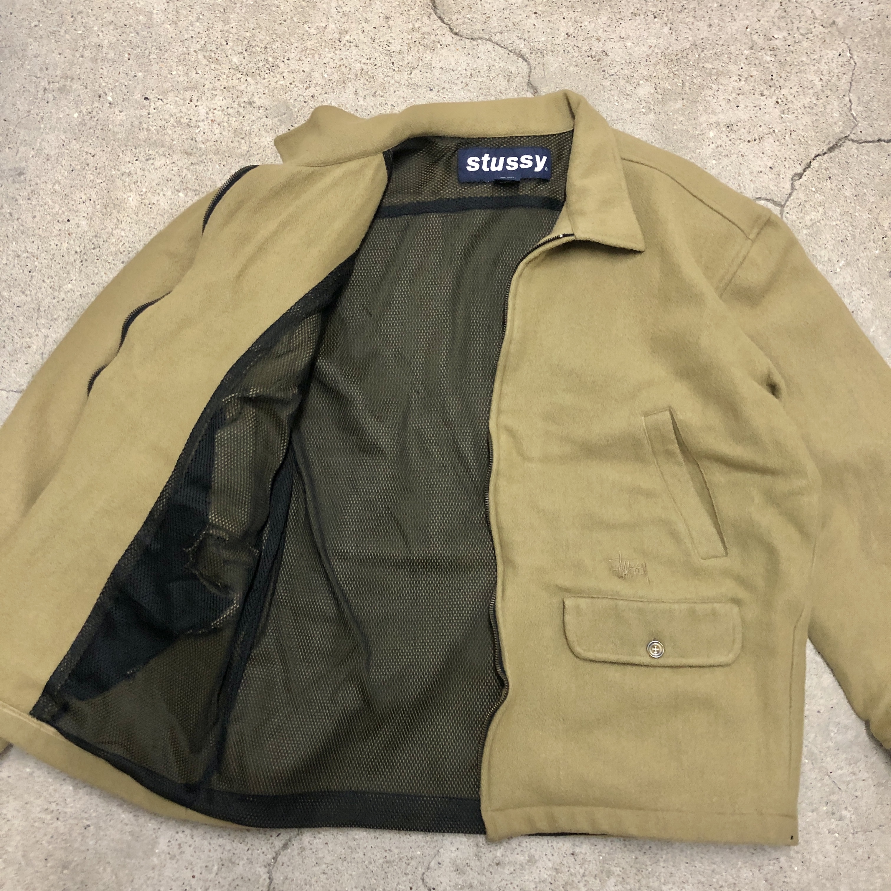 90～00s OLD STUSSY/Wool work Jacket/INDIA製/紺タグ/ウール