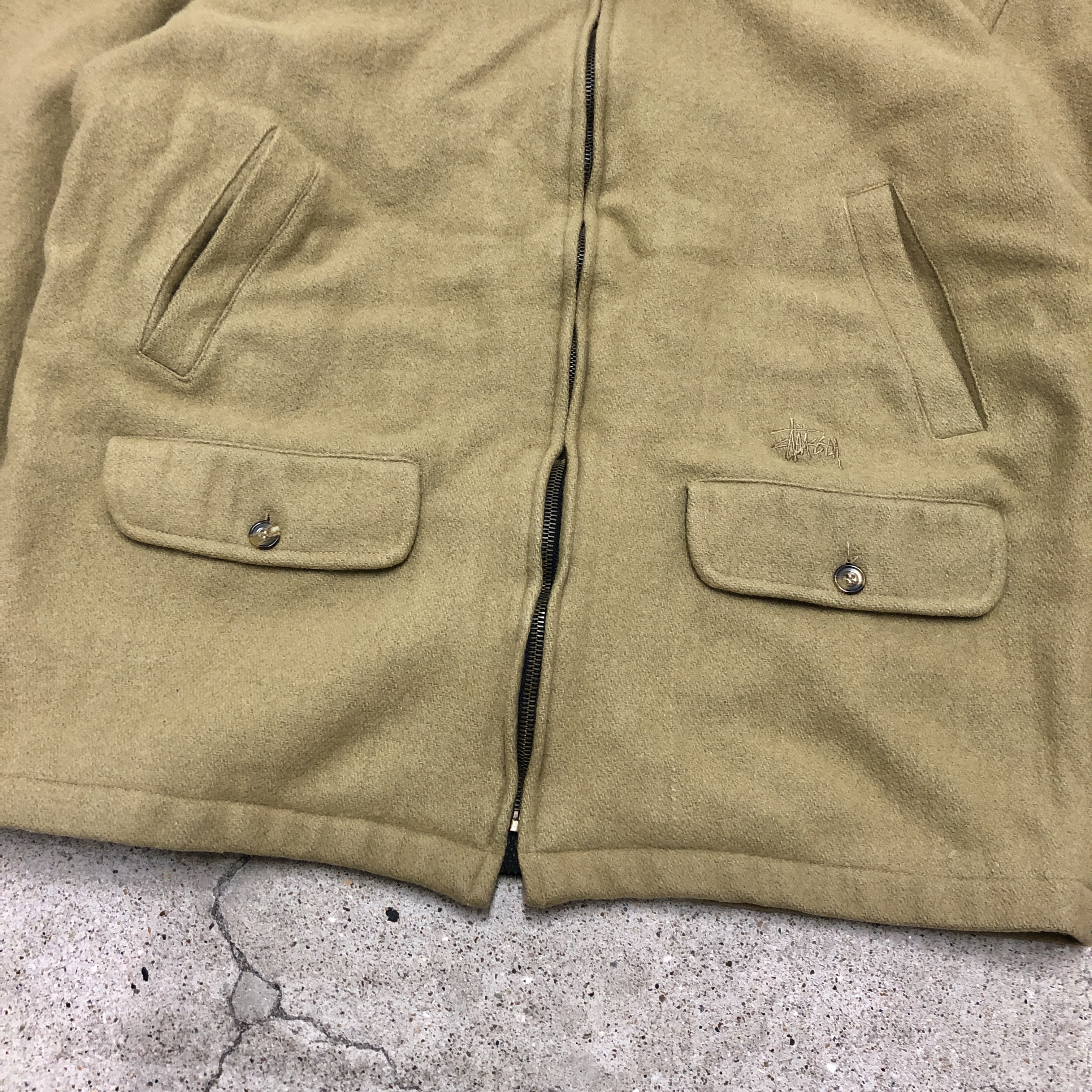 90～00s OLD STUSSY/Wool work Jacket/INDIA製/紺タグ/ウール