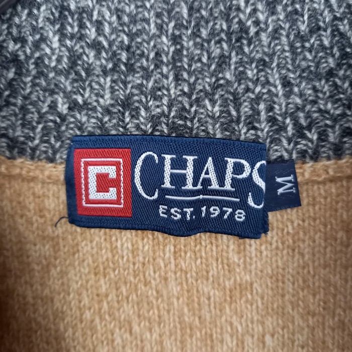 チャップス　ハーフボタン　カシミヤニット　セーター　3D　立体　ベージュ　M | Vintage.City 古着屋、古着コーデ情報を発信