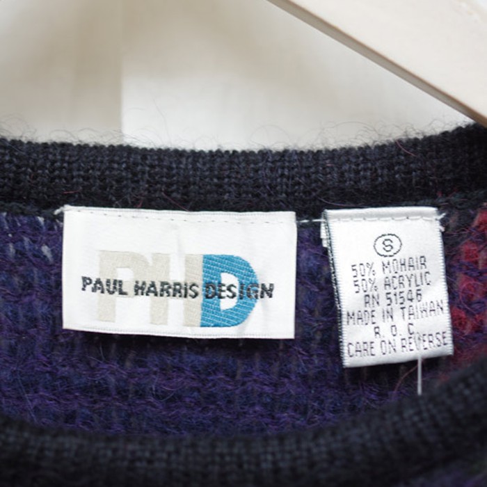 チェックのモヘア混ニットセーター(ダーク) | Vintage.City 古着屋、古着コーデ情報を発信