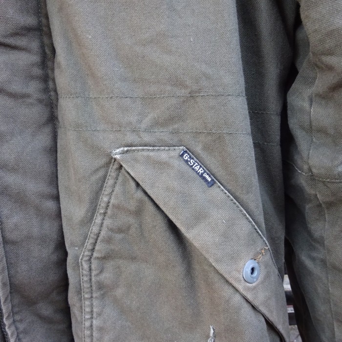 ジースターロウ ミリタリージャケット L カーキ フルジップ 胸ポケット 深緑 8894 | Vintage.City 古着屋、古着コーデ情報を発信