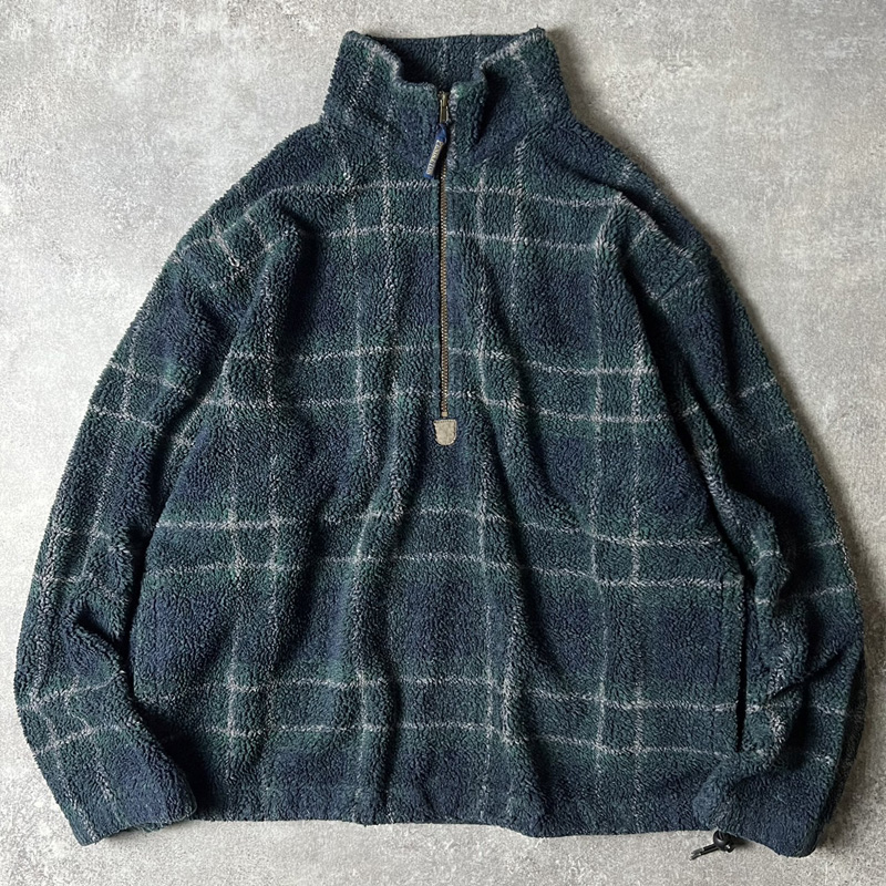 90s USA製 Pendleton チェック パイル フリース ジャケット L / 90年代