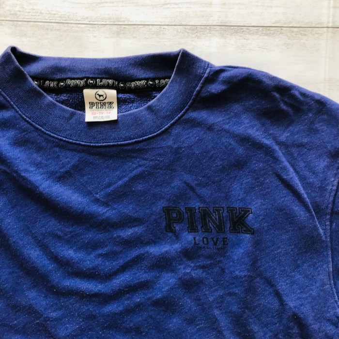 ピンク　PINK XS スウェット　トレーナー　ネイビー | Vintage.City 古着屋、古着コーデ情報を発信