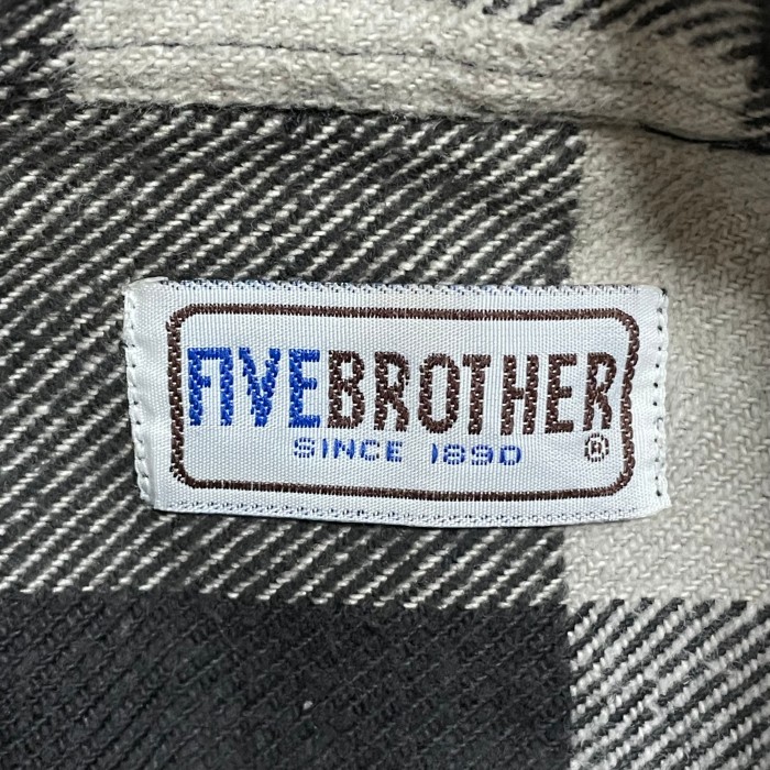 FIVE BROTHER ネルシャツ ヘビーネル ノーカラー バンドカラー フランネルシャツ 長袖 ブロックチェックカジュアルシャツ ファイブブラザー US古着 | Vintage.City 古着屋、古着コーデ情報を発信