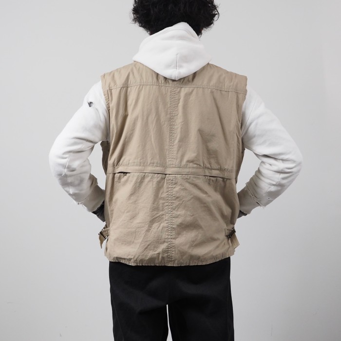 Eddie Bauer multi pocket safari vest M /フィッシングベスト ベージュ | Vintage.City 古着屋、古着コーデ情報を発信