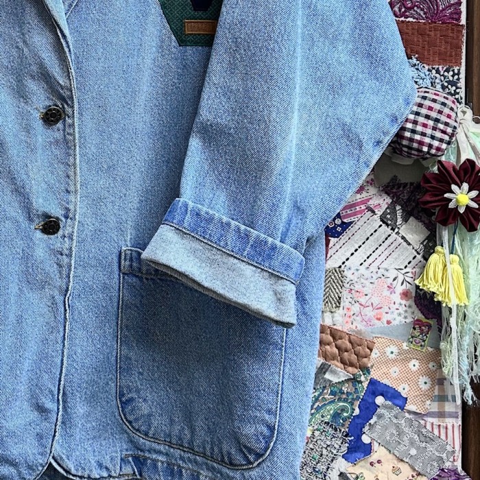 patchwork denim jacket | Vintage.City 古着屋、古着コーデ情報を発信