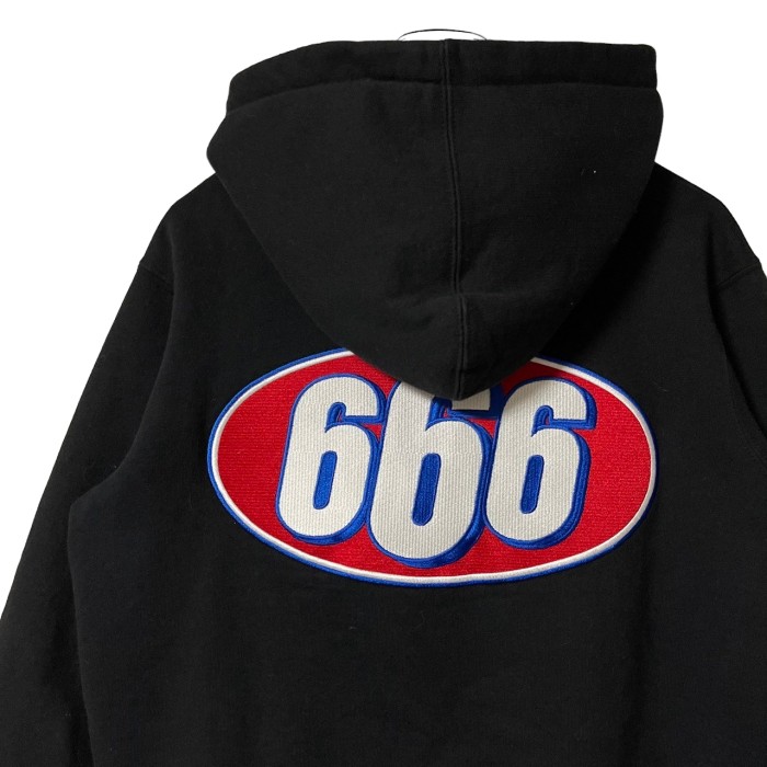 supreme ジップパーカー 刺繍ロゴ バックロゴ 666 両面ロゴ | Vintage.City