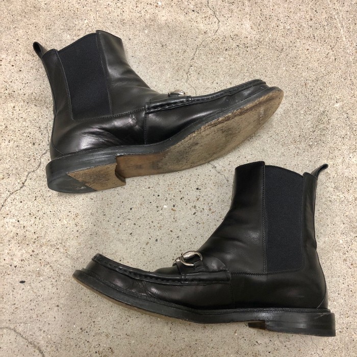 GUCCI/Horce Bit Side Gore Boots/Italy製/UK7 1/2(26.0cm)/ホースビットサイドゴアブーツ/268318/ブラック/レザー/グッチ | Vintage.City 古着屋、古着コーデ情報を発信