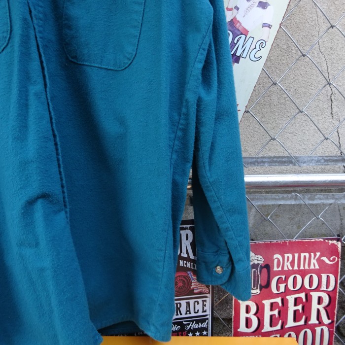 ファイブブラザー ネルシャツ L エメラルドグリーン ボタンダウン 胸ポケット 9026 | Vintage.City 古着屋、古着コーデ情報を発信