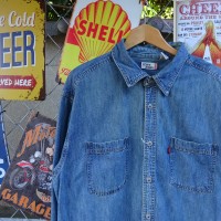 リーバイス デニムシャツ XL ブルー 長袖 胸ポケット シンプル ボタン 青 9058 | Vintage.City 빈티지숍, 빈티지 코디 정보
