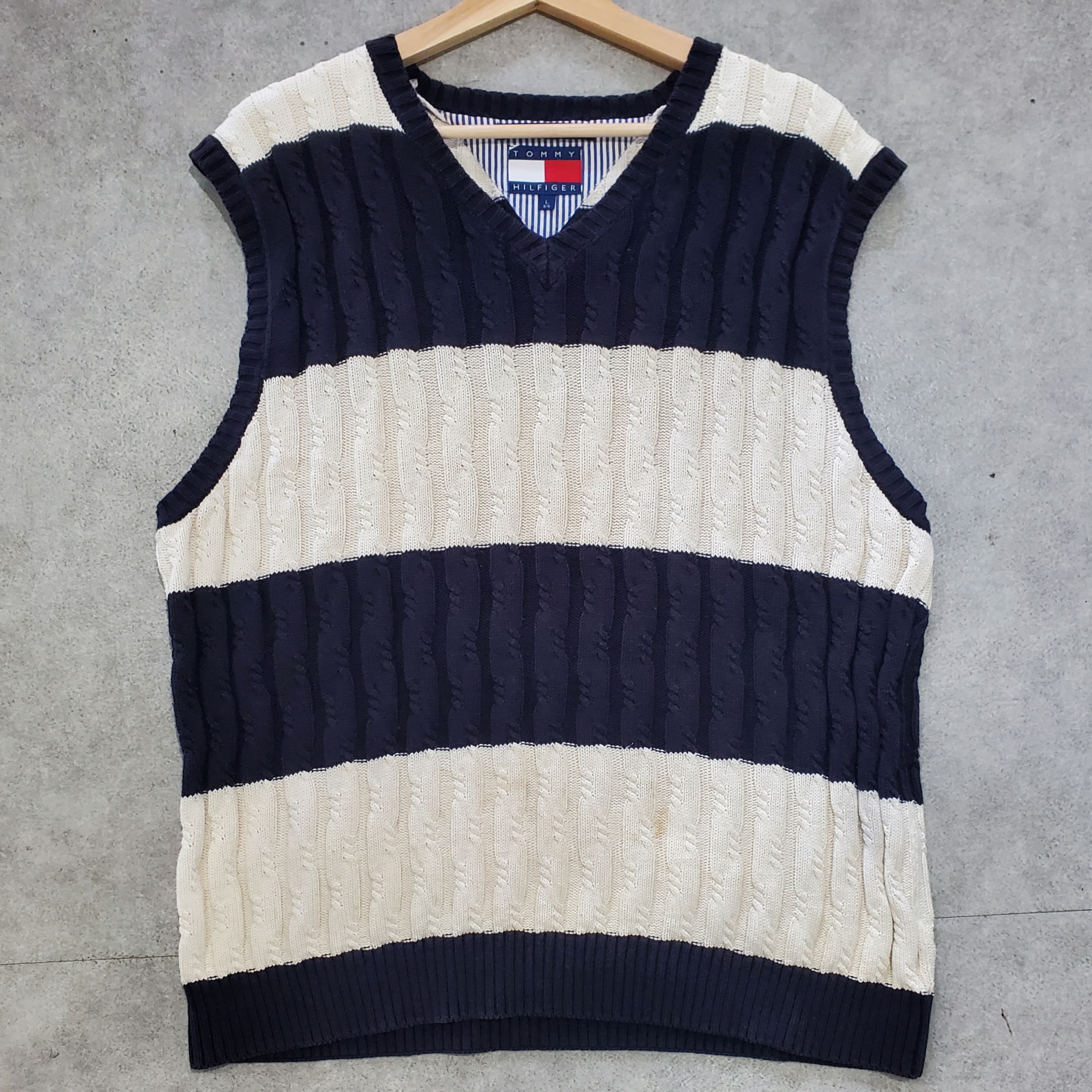 tommy hilfiger トミーヒルフィガー ベストニットセーター 古着