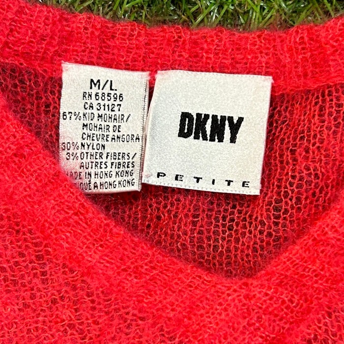 【Lady's】90s DKNY ピンク モヘア Vネック ニット / Vintage ヴィンテージ 古着 セーター | Vintage.City 빈티지숍, 빈티지 코디 정보