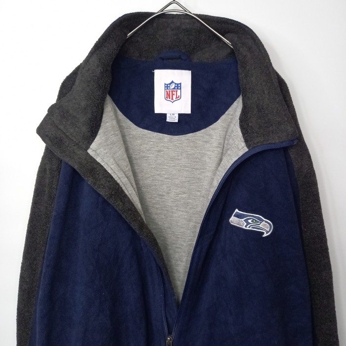 NFL　ジップ　フリース　ジャケット　ブルゾン　シーホークス　刺繍　ネイビー　L | Vintage.City 古着屋、古着コーデ情報を発信