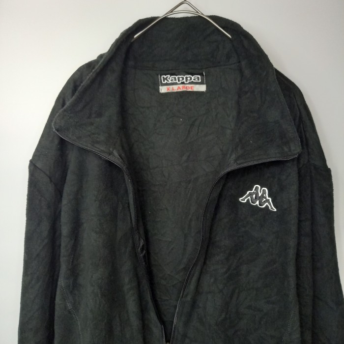 カッパ　ジップアップ　フリース　ジャケット　ブルゾン　刺繍ロゴ　ブラック　XL | Vintage.City 빈티지숍, 빈티지 코디 정보