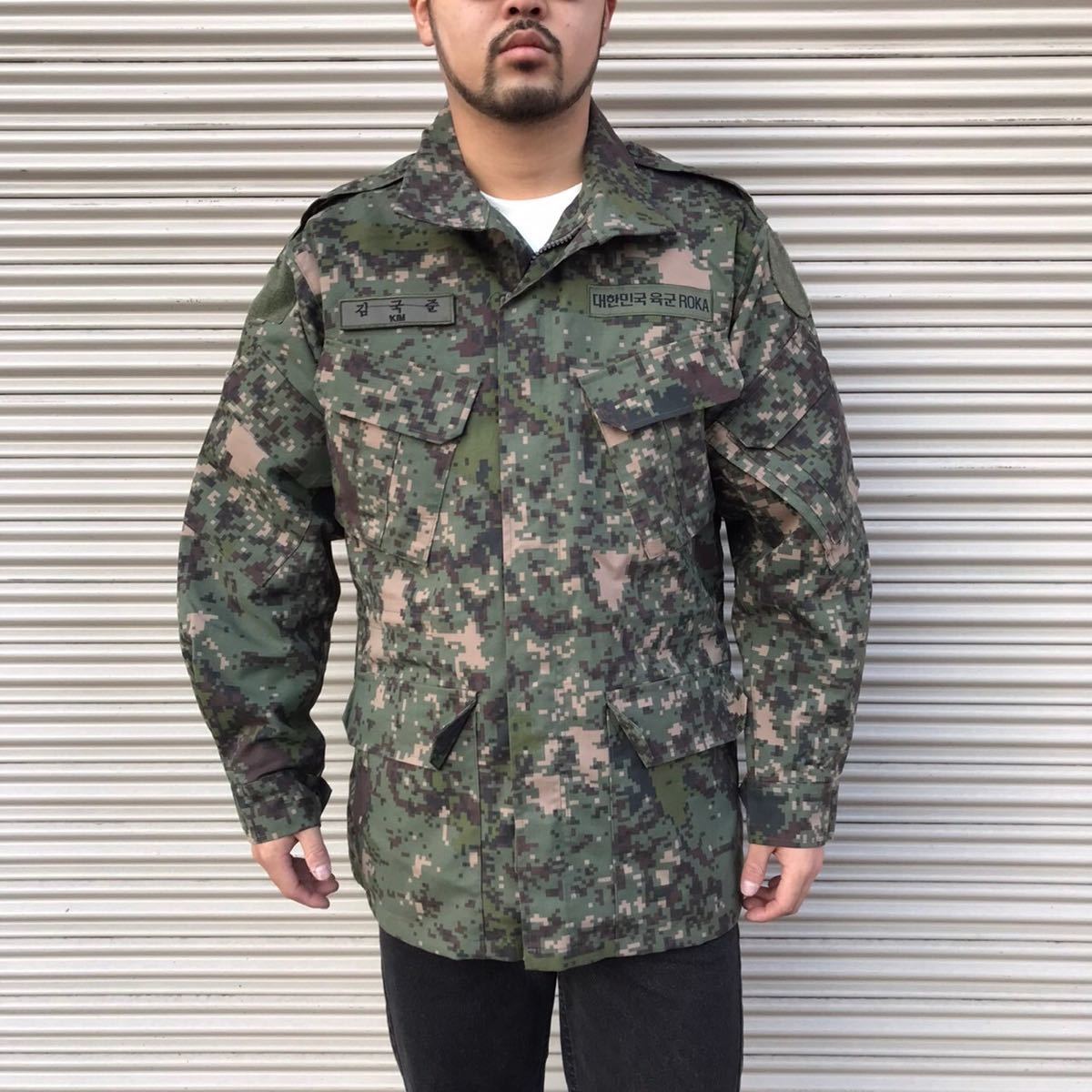 美品 KOREA Army 韓国軍 実物 デジカモ 迷彩 フィールドジャケット 