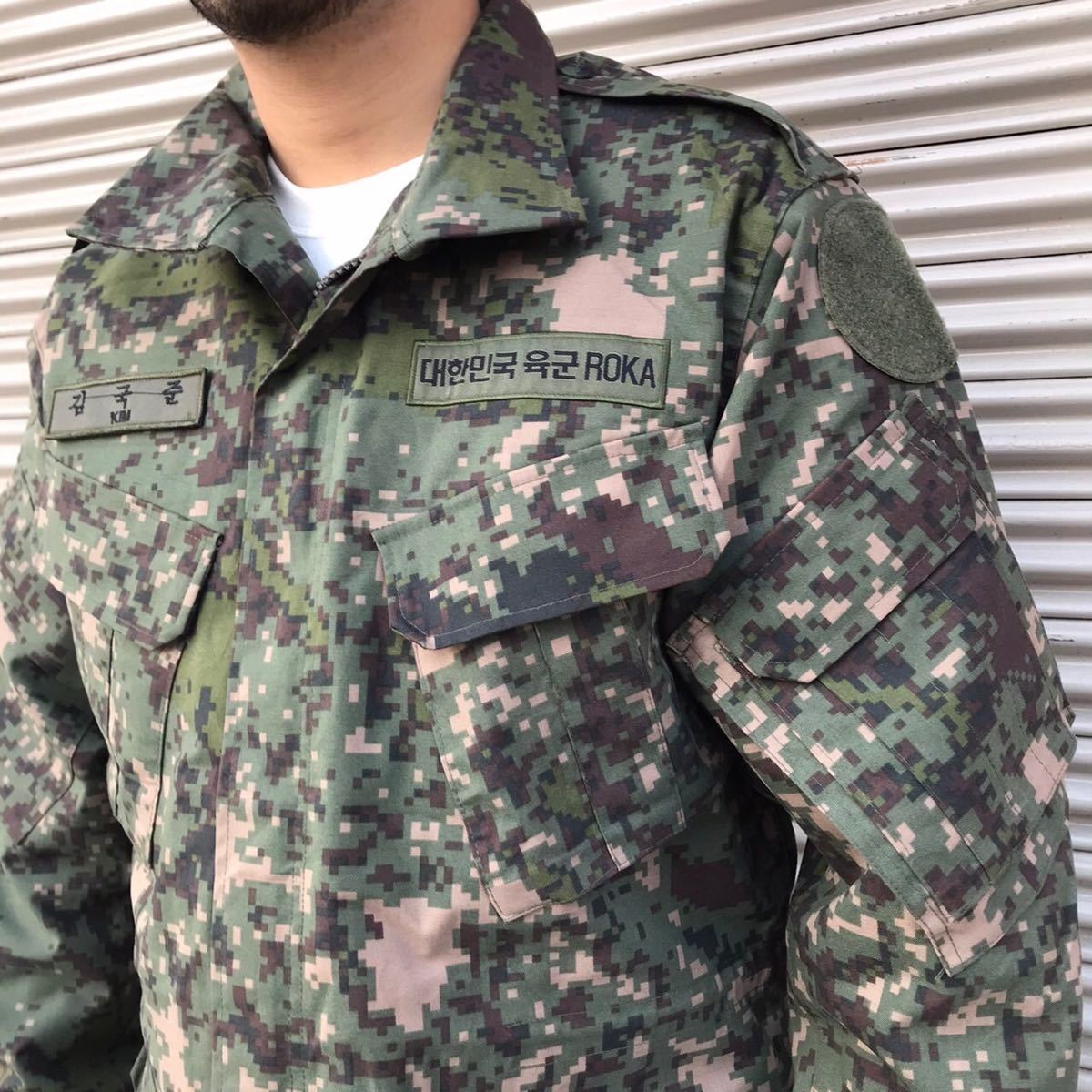 美品 KOREA Army 韓国軍 実物 デジカモ 迷彩 フィールドジャケット 