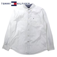 TOMMY HILFIGER ボタンダウンシャツ L ホワイト コットン ワンポイントロゴ | Vintage.City 古着屋、古着コーデ情報を発信