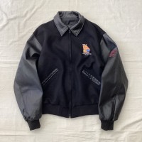 USA製 襟付きスタジャン レザージャケット ウールジャケット ブラック 古着 fc-1083 | Vintage.City 古着屋、古着コーデ情報を発信