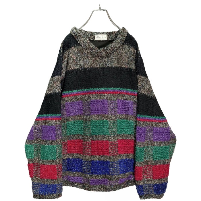 80s Allen Wah multicolored wool mix knit sweater | Vintage.City