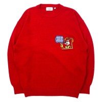 Jean Louis Fradet 90年代 キャラクター刺繍 ニット セーター L レッド アクリル 日本製 | Vintage.City 古着屋、古着コーデ情報を発信