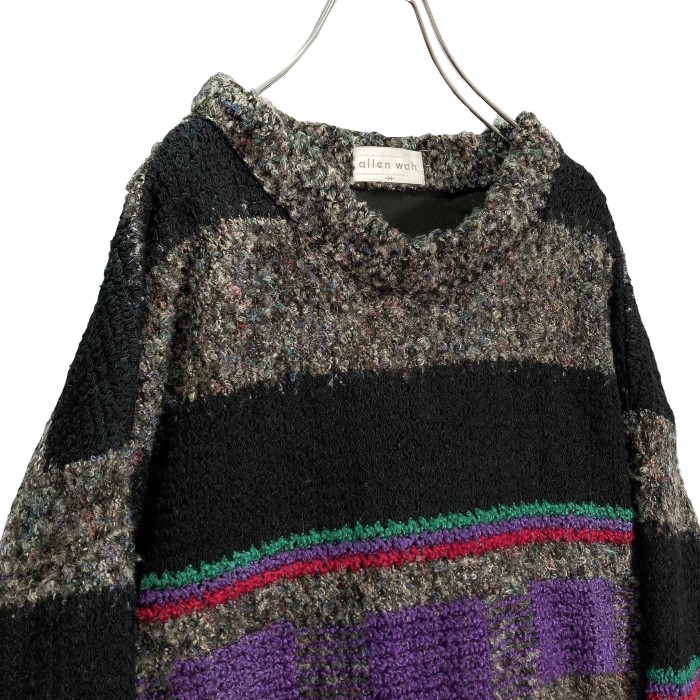 80s Allen Wah multicolored wool mix knit sweater | Vintage.City