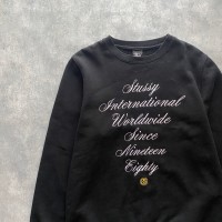 stussy　ステューシー　イニシャル　刺繍ロゴ　ブラック　スウェット | Vintage.City 古着屋、古着コーデ情報を発信