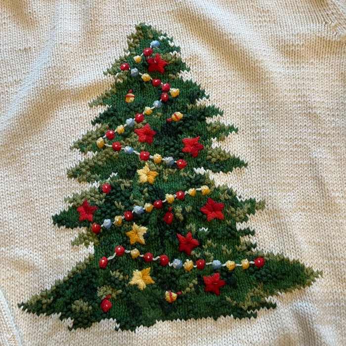 90's ELISABETH BY LIZ CLAIBORNE X'mas Tree Knit Sweater クリスマスツリー柄 ニット XL | Vintage.City 빈티지숍, 빈티지 코디 정보
