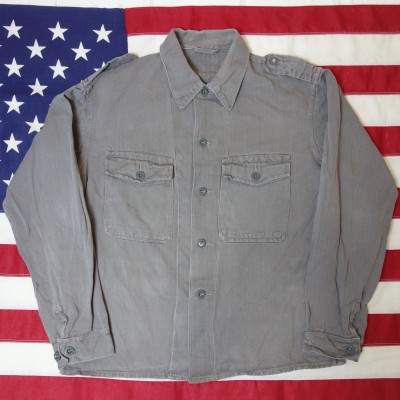 Vintage Military Work Shirt  Herringbone ミリタリーワークシャツ ヘリンボーン | Vintage.City 古着屋、古着コーデ情報を発信