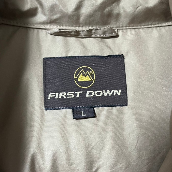 FIRST DOWN ダウンジャケット L 刺繍ロゴ ワンポイントロゴ 90s