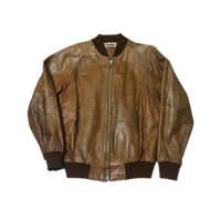 【Free Time】Lether Jacket レザーブルゾン 牛革 | Vintage.City 古着屋、古着コーデ情報を発信