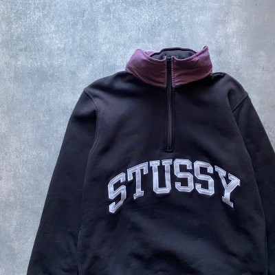 stussy　ステューシー　イニシャルロゴ　ハーフジップ　スウェット | Vintage.City 古着屋、古着コーデ情報を発信