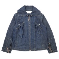 KRIZIA JEANS イタリア製 80年代 デザイン デニムジャケット 42 ブルー ヘリンボーン | Vintage.City 古着屋、古着コーデ情報を発信