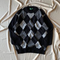80's~ Scotland made / 《Peter Scott》argyle cashmere knit | Vintage.City 古着屋、古着コーデ情報を発信