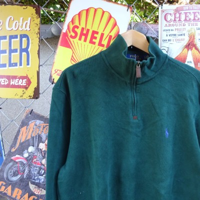 ラルフローレン ハーフジップ L グリーン ニット 刺繍ロゴ プルオーバー 緑 9097 | Vintage.City 古着屋、古着コーデ情報を発信