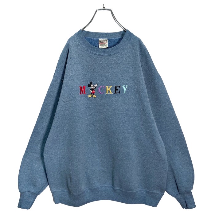 90s ONEITA/MICKEY multicolored embroidered sweatshirt | Vintage.City 빈티지숍, 빈티지 코디 정보