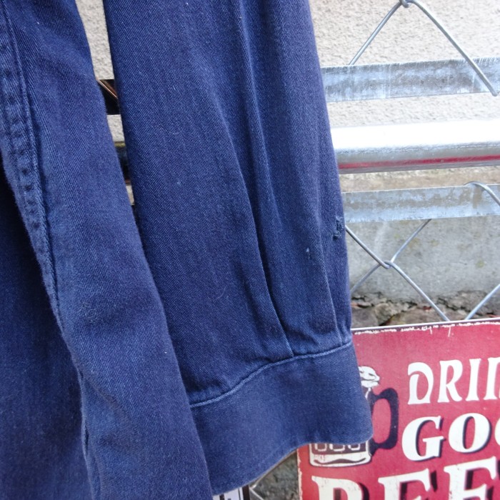 レッドキャップ ワークシャツ M ネイビー ドミノピザ ワッペンロゴ 長袖 紺 9109 | Vintage.City 古着屋、古着コーデ情報を発信
