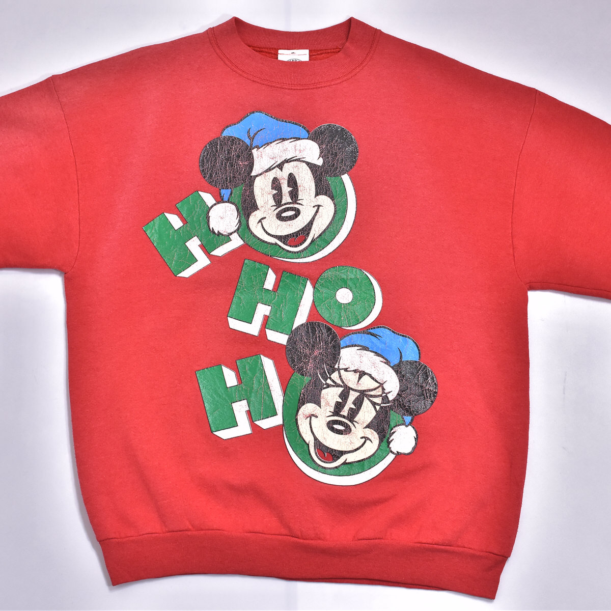 90s アメリカ製 Disney ミッキ&ミニー HO HO HO クリスマス スウェット ...
