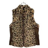 90-00s Vintage zip-up reversible leopard fur vest | Vintage.City 빈티지숍, 빈티지 코디 정보
